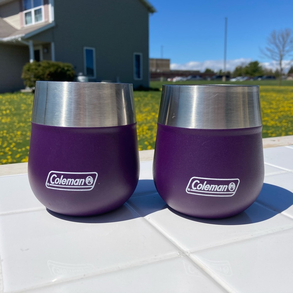 Set of 2 Coleman Insulated  Wine Glasses